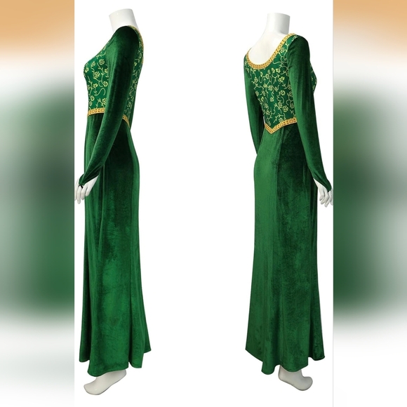 Princess Fiona Shrek Costume Sz L Dress, Wig, Ogre Ears & Nose, Crown - Picture 4 of 8